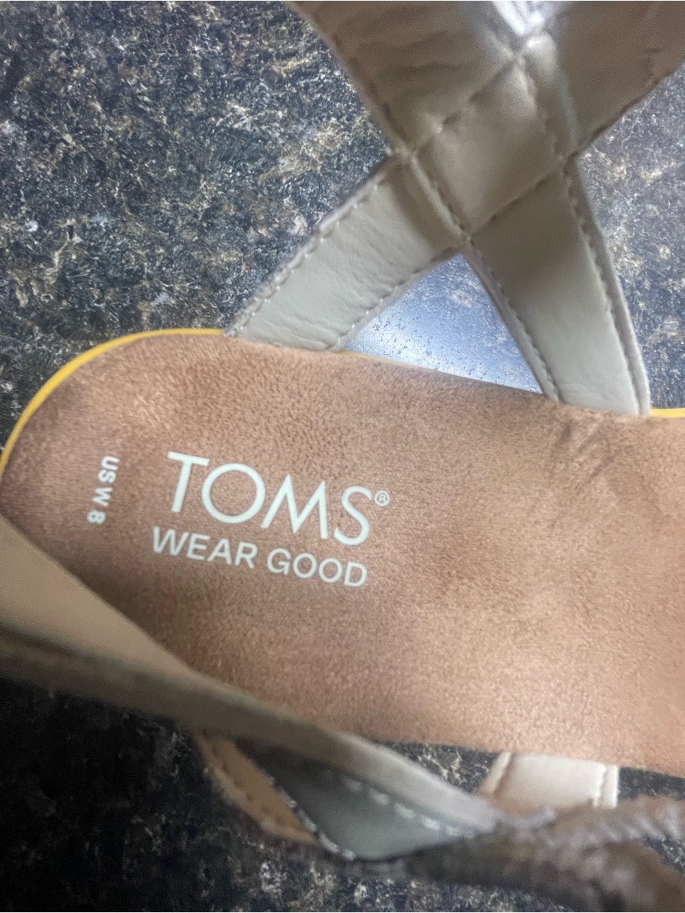 TOMS Cream Leather Open-Toe Ankle-Strap Sandals - Picture 5 of 5